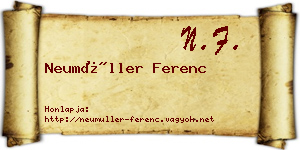 Neumüller Ferenc névjegykártya